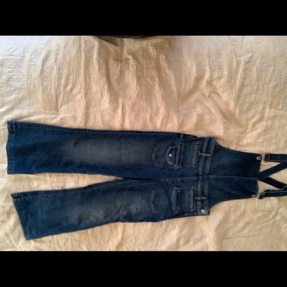 7 For All Mankind Cropped Overalls Large - Picture 10 of 15